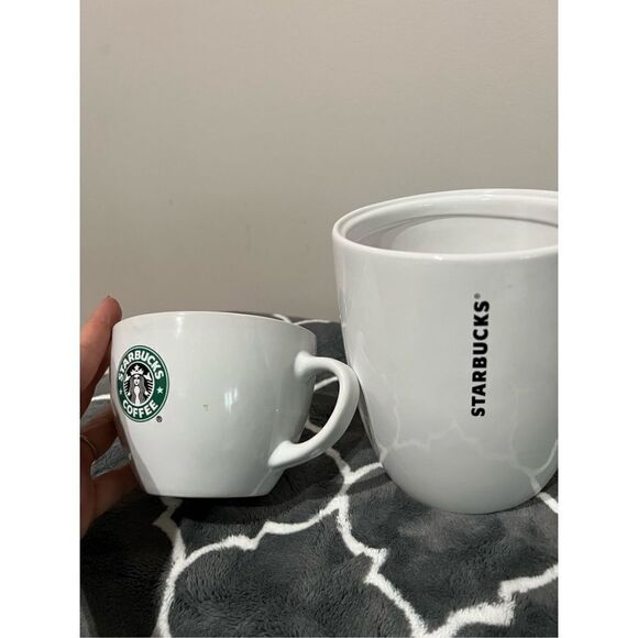Starbucks set of 2: Coffee Logo Jar White Mermaid Container and cup - Picture 5 of 12